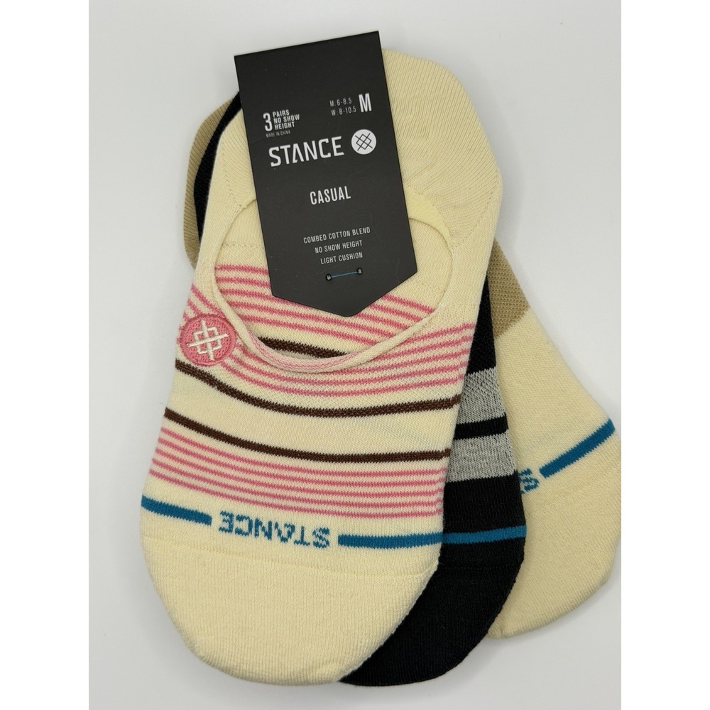 Stance Flipside No Show 3 Pack Socks Canvas Womens Medium W145C25FLI-CVS
